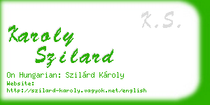 karoly szilard business card